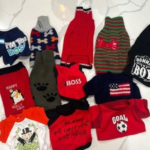 12 dog sweaters! Made for a small dog (up to 8 pounds)!